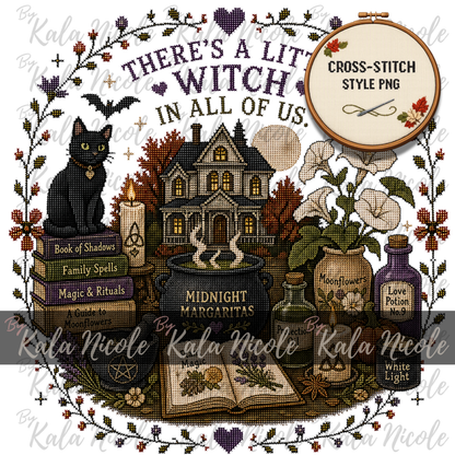 Practical Magic Cross-Stitch PNG | There's a Little Witch in All of Us