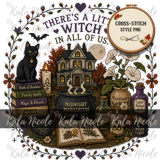 Practical Magic Cross-Stitch PNG | There's a Little Witch in All of Us