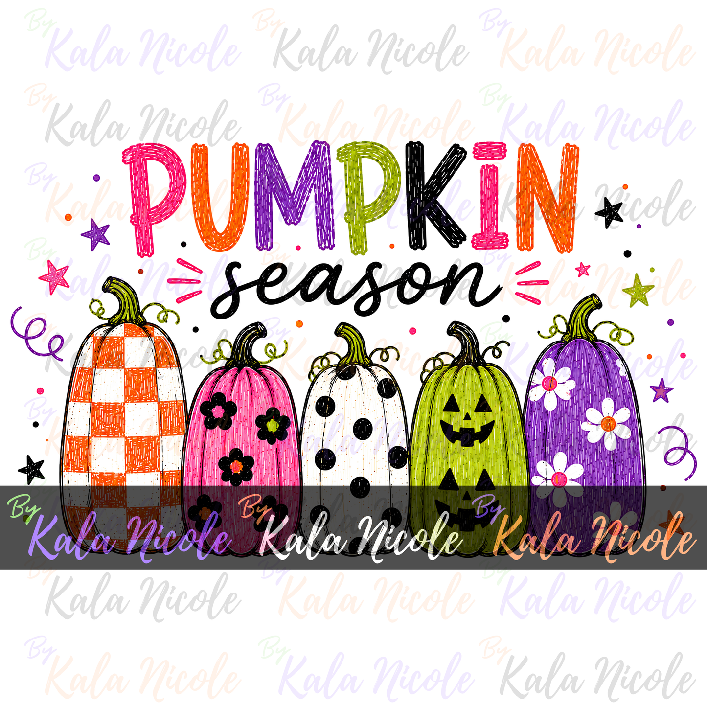 Pumpkin Season Doodle PNG Bundle | Trendy Fall PNG | Halloween Clipart (Digital Download)