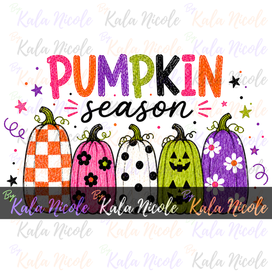 Pumpkin Season Doodle PNG Bundle | Trendy Fall PNG | Halloween Clipart (Digital Download)