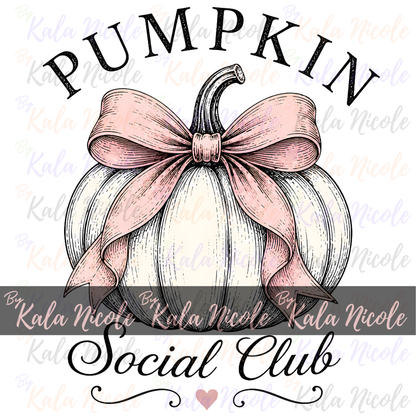 Pumpkin Social Club PNG | Vintage Coquette Pumpkin PNG