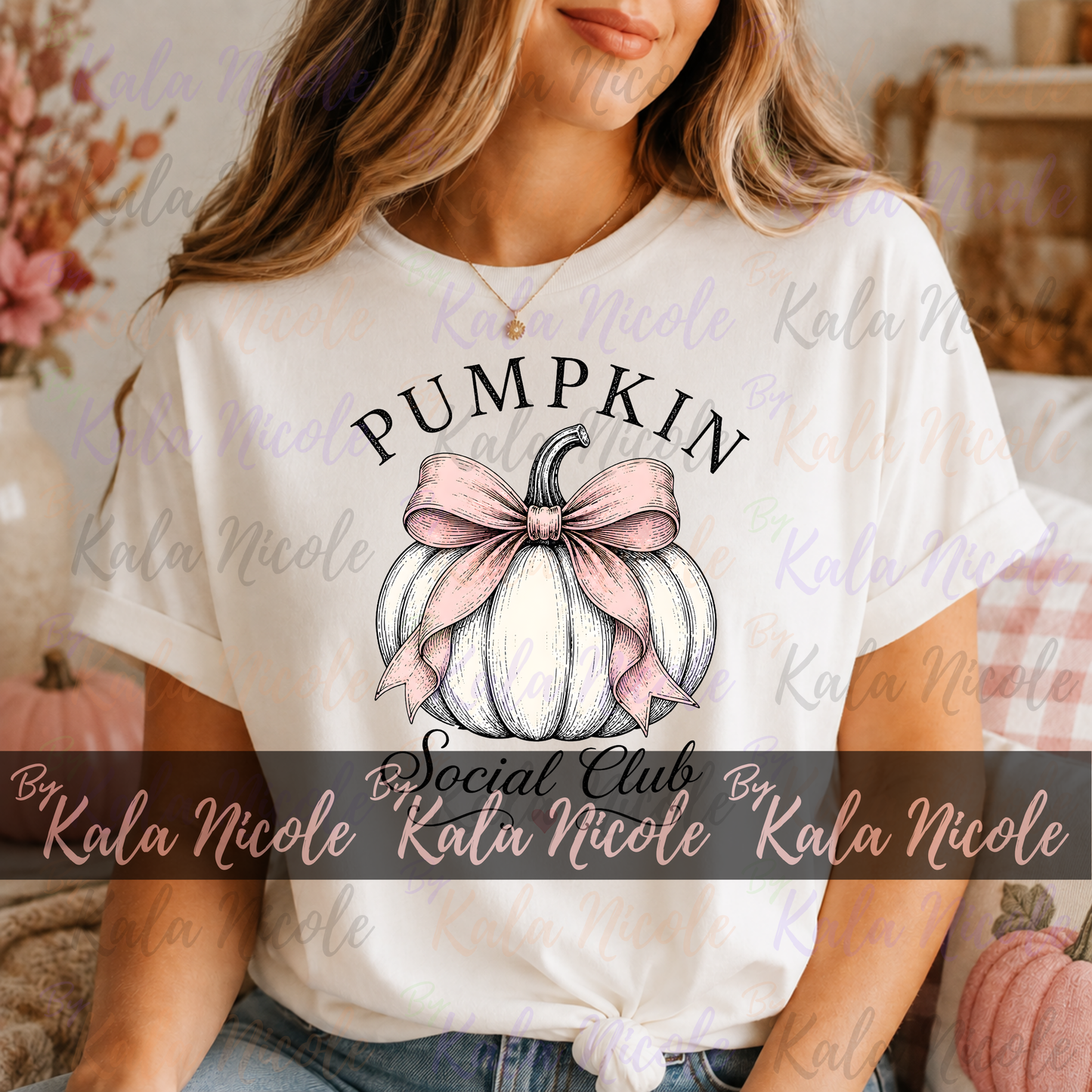Pumpkin Social Club PNG | Vintage Coquette Pumpkin PNG