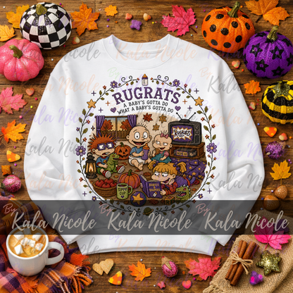 Rugrats Fall Cross-Stitch PNG | A Baby's Gotta Do What a Baby's Gotta Do
