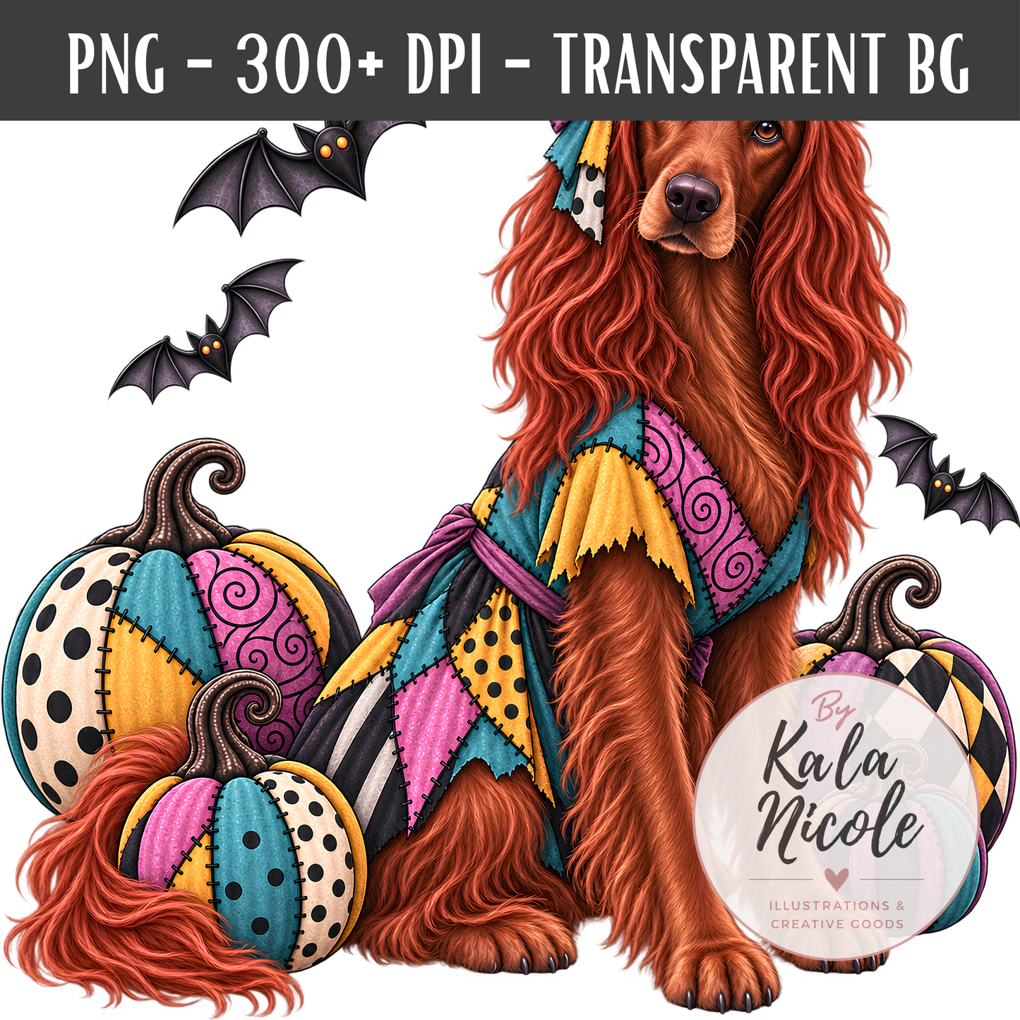 Irish Setter Sally Nightmare Before Christmas Halloween PNG