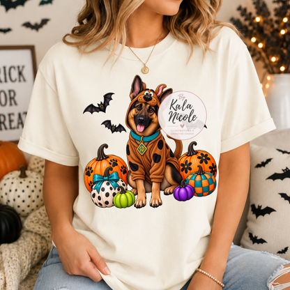 German Shepherd Scooby-Doo Halloween PNG