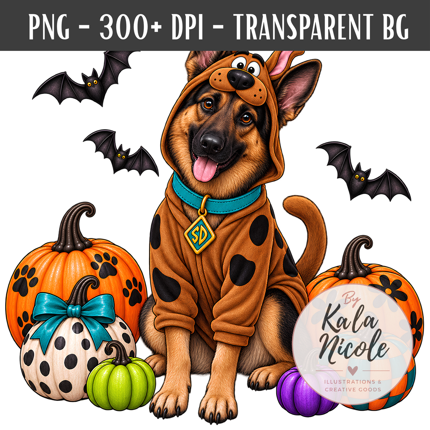 German Shepherd Scooby-Doo Halloween PNG