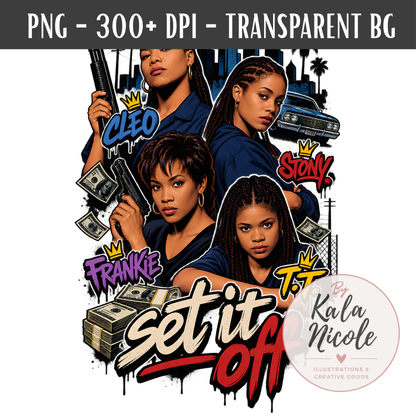 Set It Off 90s Classic PNG Bundle | 3 Design Bundle