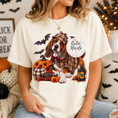 Basset Hound Sherlock Holmes Halloween PNG