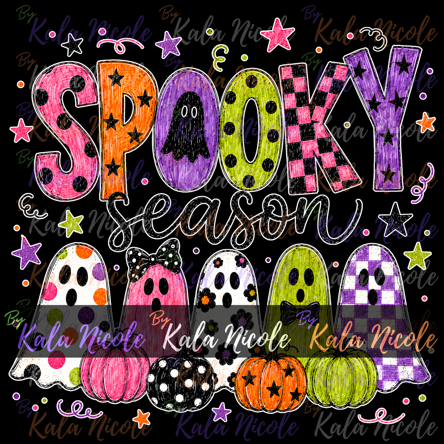 Spooky Season PNG Bundle | Trendy Halloween PNG | Fall PNG | Cute Ghost Clipart (Digital Download)
