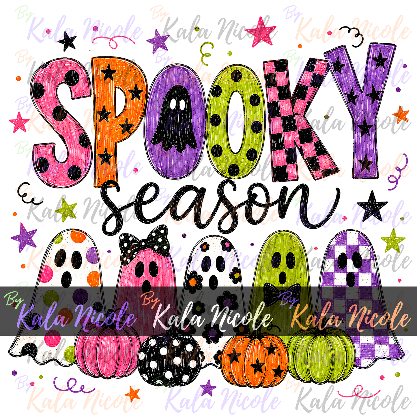 Spooky Season PNG Bundle | Trendy Halloween PNG | Fall PNG | Cute Ghost Clipart (Digital Download)