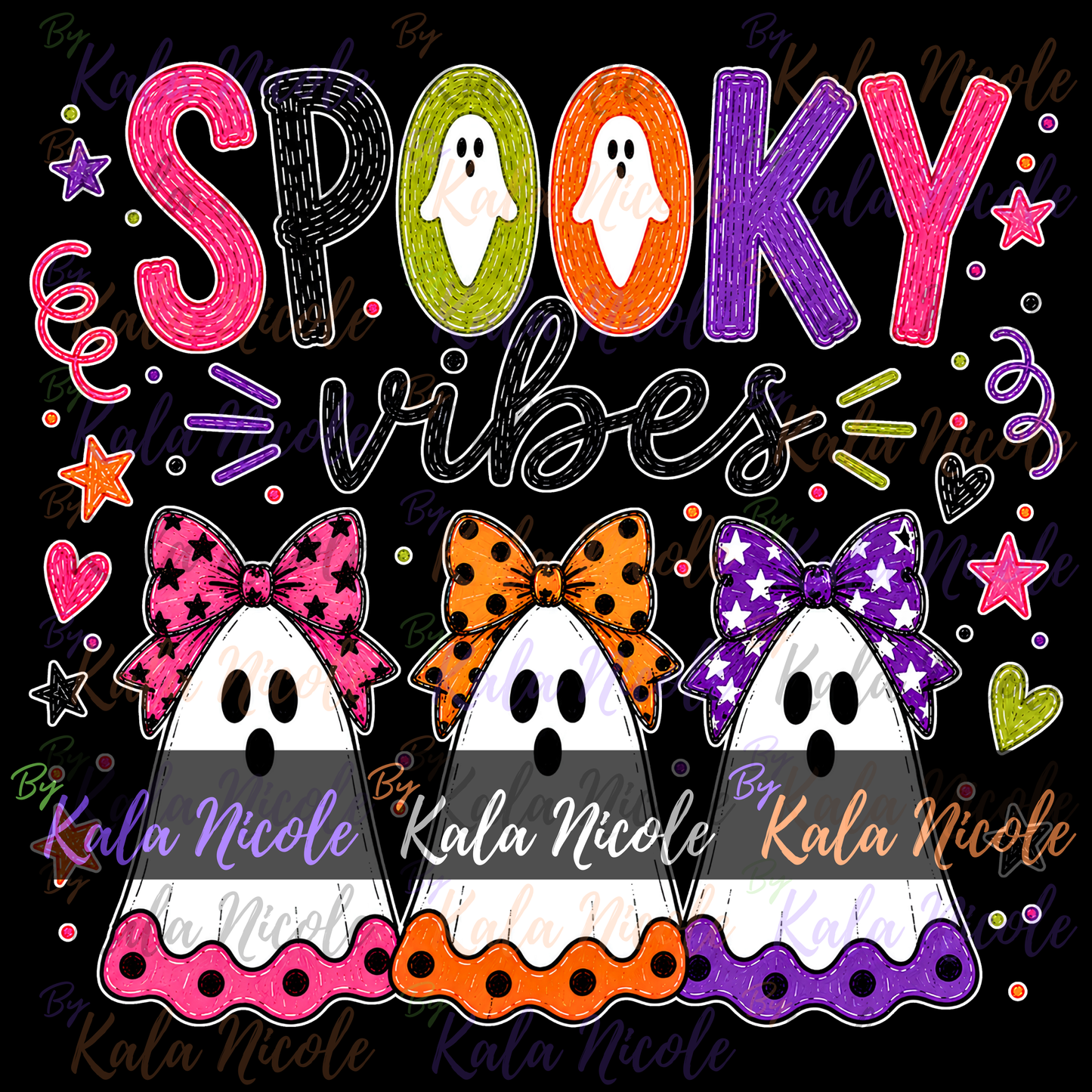 Spooky Vibes Doodle PNG Bundle | Trendy Fall Halloween PNG | Cute Ghost Clipart (Digital Download)