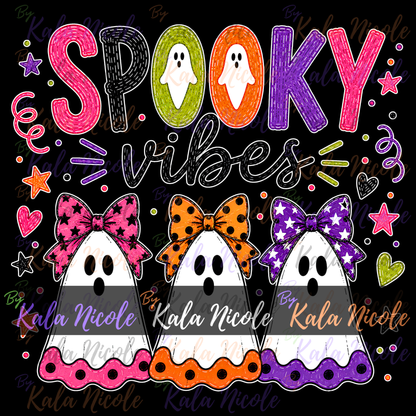 Spooky Vibes Doodle PNG Bundle | Trendy Fall Halloween PNG | Cute Ghost Clipart (Digital Download)
