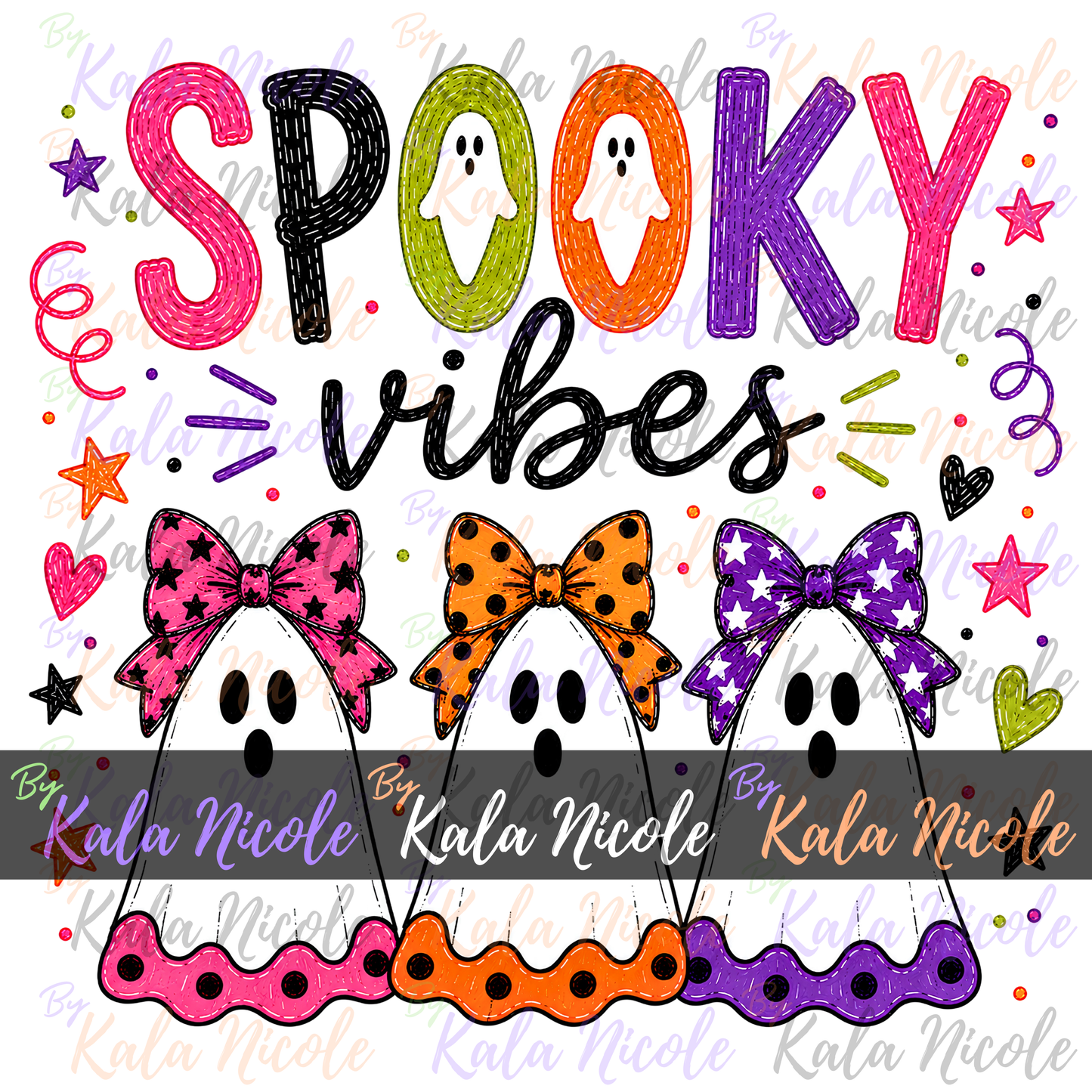 Spooky Vibes Doodle PNG Bundle | Trendy Fall Halloween PNG | Cute Ghost Clipart (Digital Download)