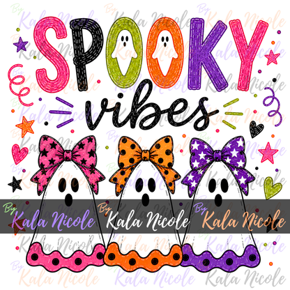 Spooky Vibes Doodle PNG Bundle | Trendy Fall Halloween PNG | Cute Ghost Clipart (Digital Download)