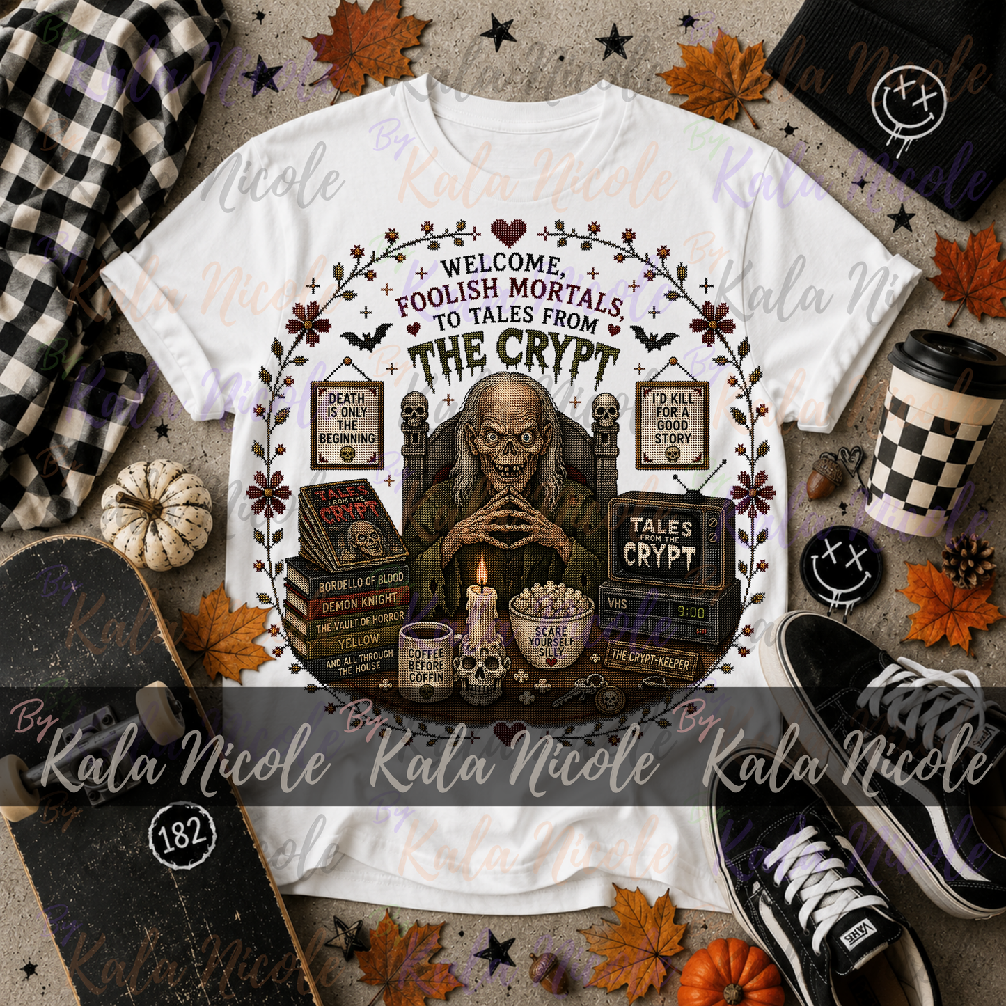 Tales From The Crypt Cross-Stitch PNG | Welcome Foolish Mortals