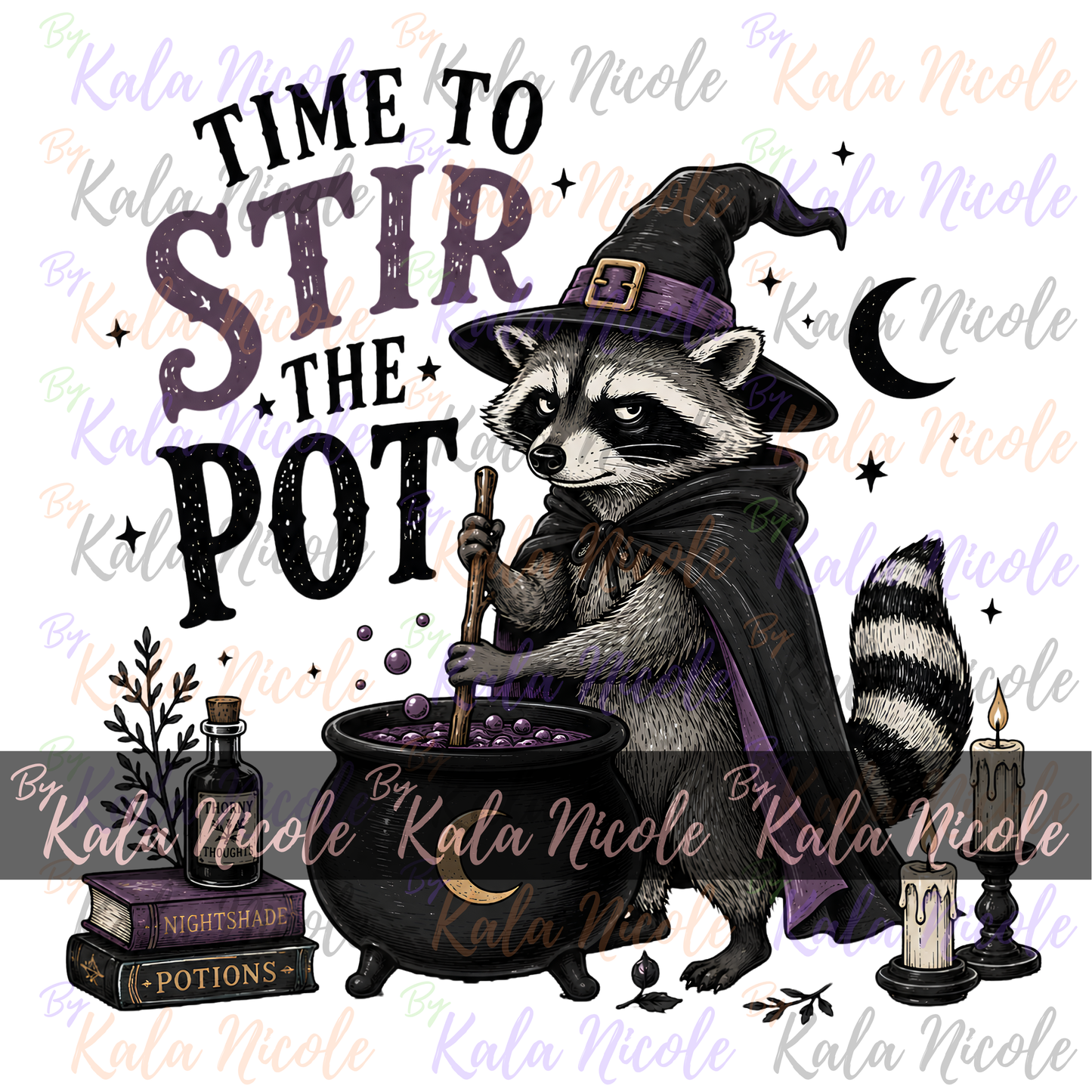 Time To Stir the Pot PNG | Funny Racoon PNG