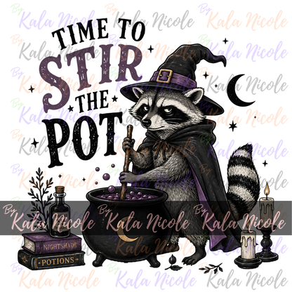 Time To Stir the Pot PNG | Funny Racoon PNG