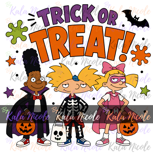 90s Cartoon Trick Or Treat Halloween PNG