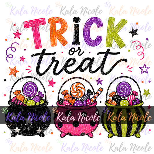 Trick Or Treat Doodle PNG Bundle | Trendy Fall PNG | Halloween Clipart (Digital Download)