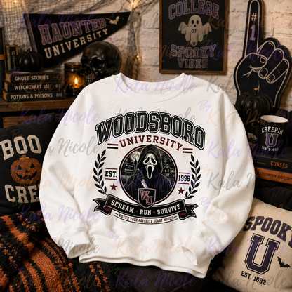 Woodsboro University PNG | Vintage College Horror PNG