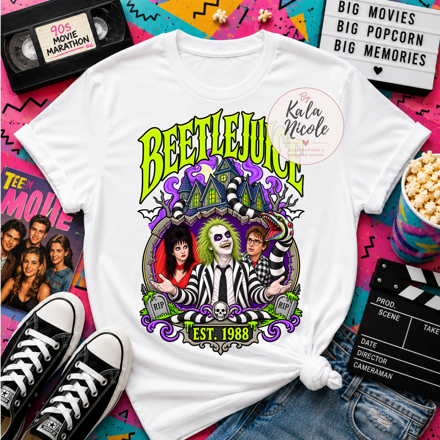 90s Movie Nostalgia PNG | Striped Suit Ghost