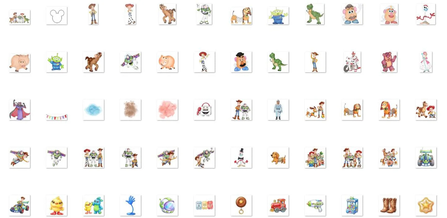 Toy Story Watercolor PNG Bundle | 190 Images