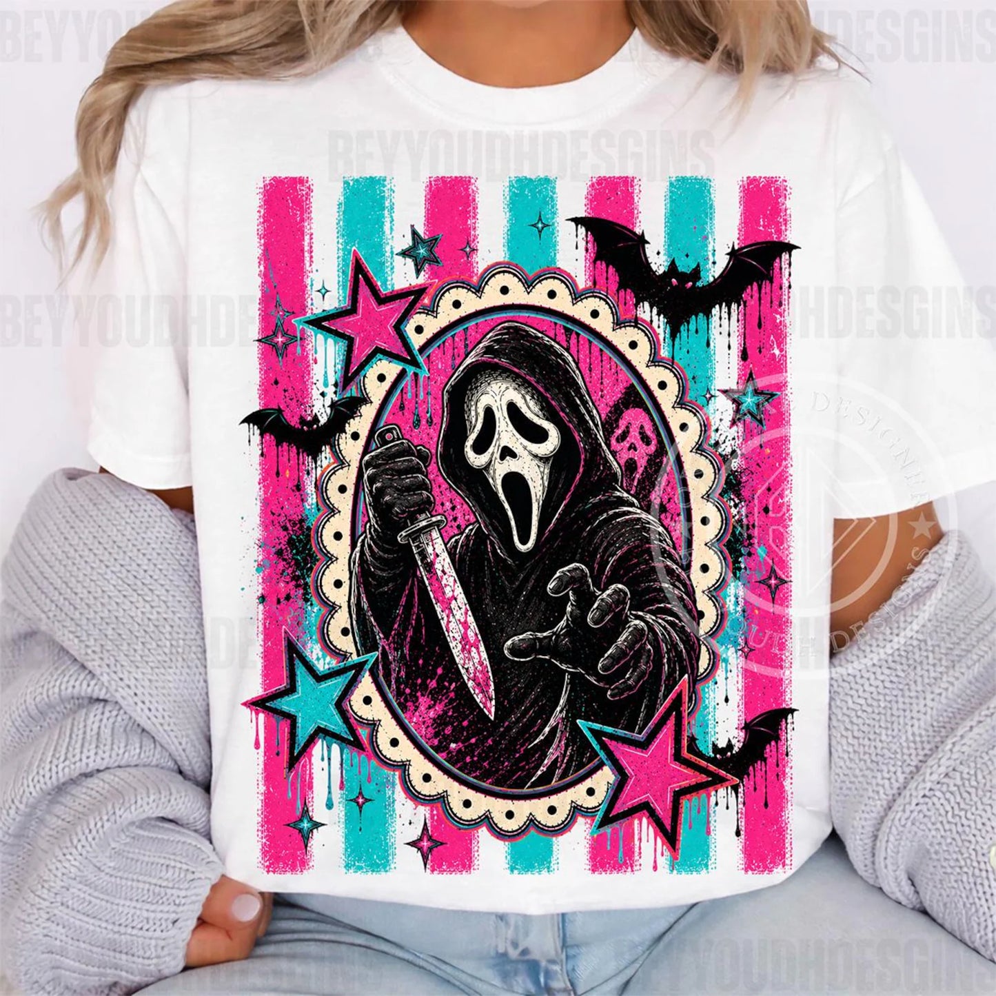 Retro Horror Villains PNG Bundle | 6 Designs