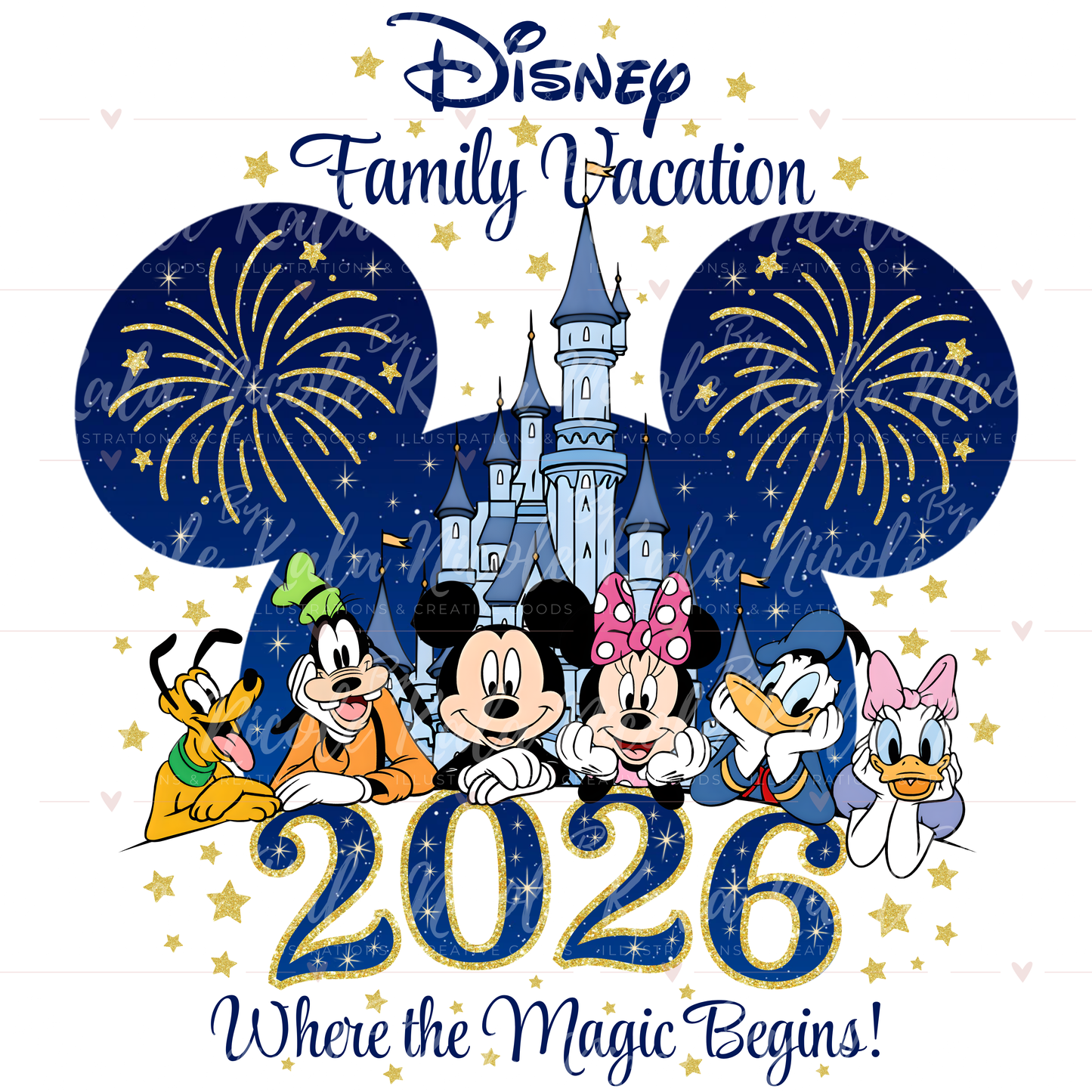 2026 Disney Family Vacation PNG | Mickey Mouse & Friends v2