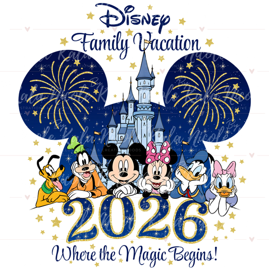 2026 Disney Family Vacation PNG | Mickey Mouse & Friends v2